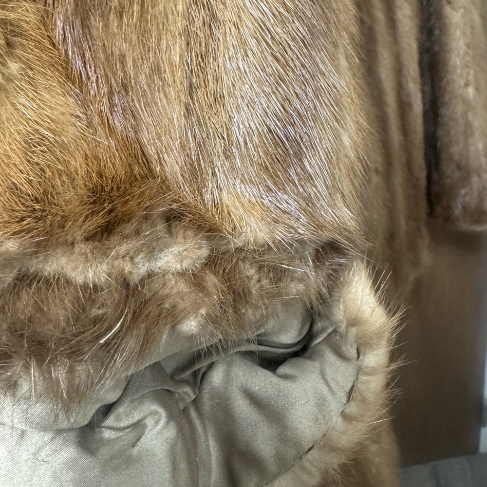 Custom made Mink Fur coat ladies Size 12-14 Jacket with Plush Fur Collar - Picture 15 of 16